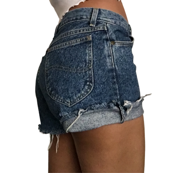 Short Cut Denim Shorts - Image 7